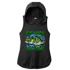 Big Bass Out Fishing Ladies PosiCharge Tri-Blend Wicking Draft Hoodie Tank