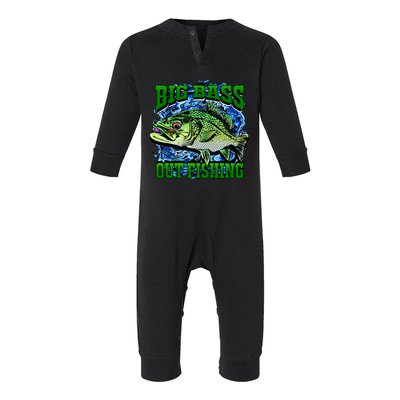 Big Bass Out Fishing Infant Fleece One Piece