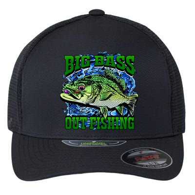 Big Bass Out Fishing Flexfit Unipanel Trucker Cap