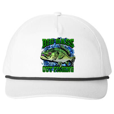 Big Bass Out Fishing Snapback Five-Panel Rope Hat