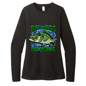 Big Bass Out Fishing Womens CVC Long Sleeve Shirt