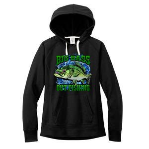 Big Bass Out Fishing Women's Fleece Hoodie