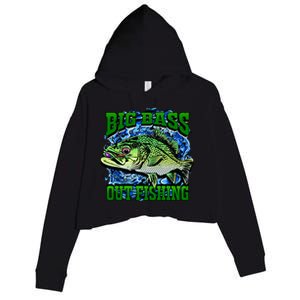 Big Bass Out Fishing Crop Fleece Hoodie