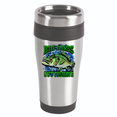 Big Bass Out Fishing 16oz Travel Tumbler