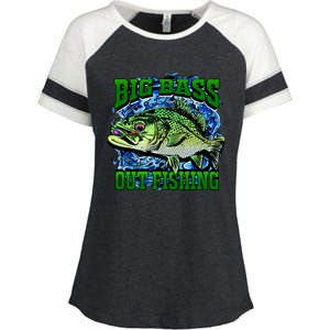 Big Bass Out Fishing Enza Ladies Jersey Colorblock Tee