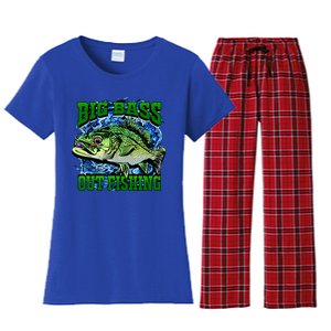 Big Bass Out Fishing Women's Flannel Pajama Set