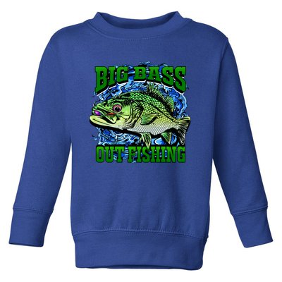 Big Bass Out Fishing Toddler Sweatshirt