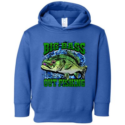 Big Bass Out Fishing Toddler Hoodie