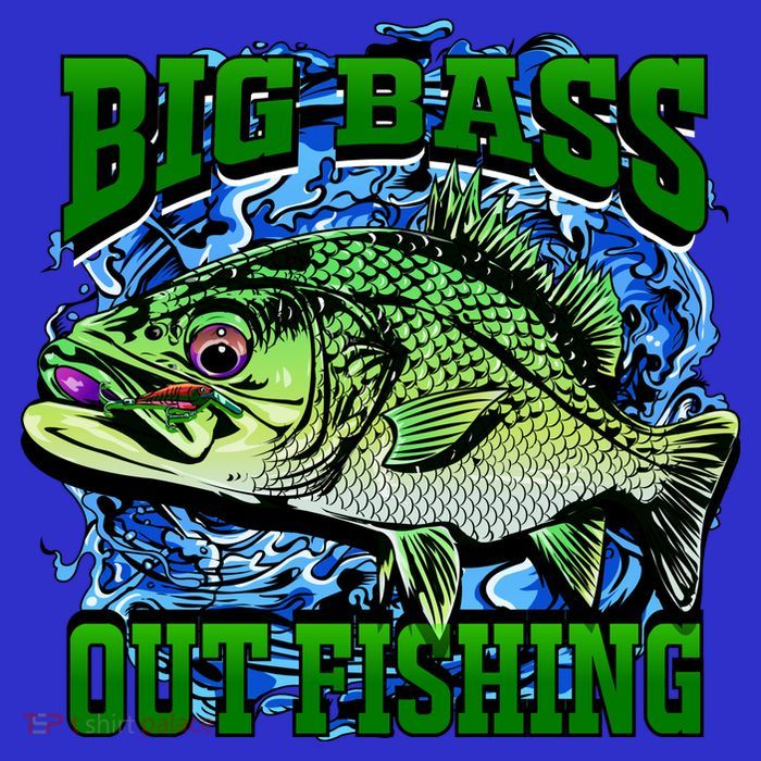 Big Bass Out Fishing Womens T-Shirt