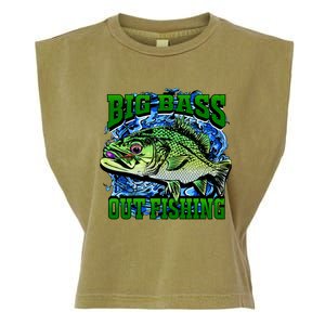 Big Bass Out Fishing Garment-Dyed Women's Muscle Tee