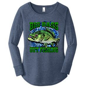 Big Bass Out Fishing Women's Perfect Tri Tunic Long Sleeve Shirt