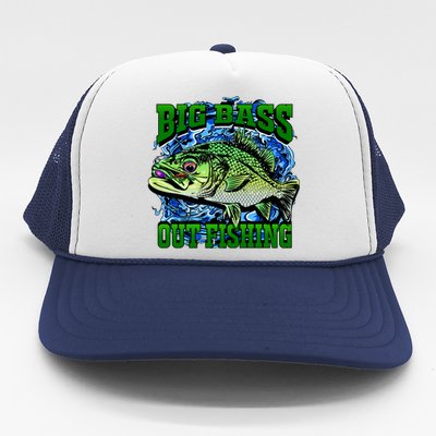 Big Bass Out Fishing Trucker Hat