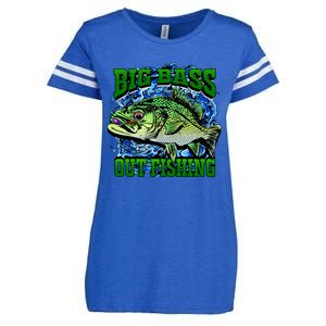 Big Bass Out Fishing Enza Ladies Jersey Football T-Shirt