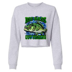 Big Bass Out Fishing Cropped Pullover Crew