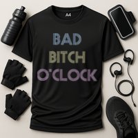 Bad Bitch OClock Funny Black Queen Cooling Performance Crew T-Shirt