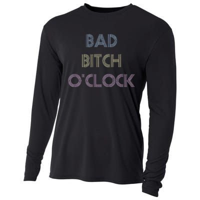 Bad Bitch OClock Funny Black Queen Cooling Performance Long Sleeve Crew