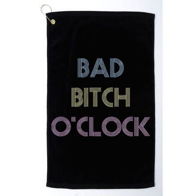 Bad Bitch OClock Funny Black Queen Golf Towel
