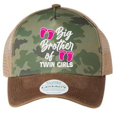 Big Brother Of Twin New Brother Sibling Funny Twins Legacy Tie Dye Trucker Hat