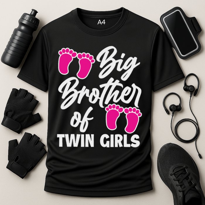 Big Brother Of Twin New Brother Sibling Funny Twins Cooling Performance Crew T-Shirt