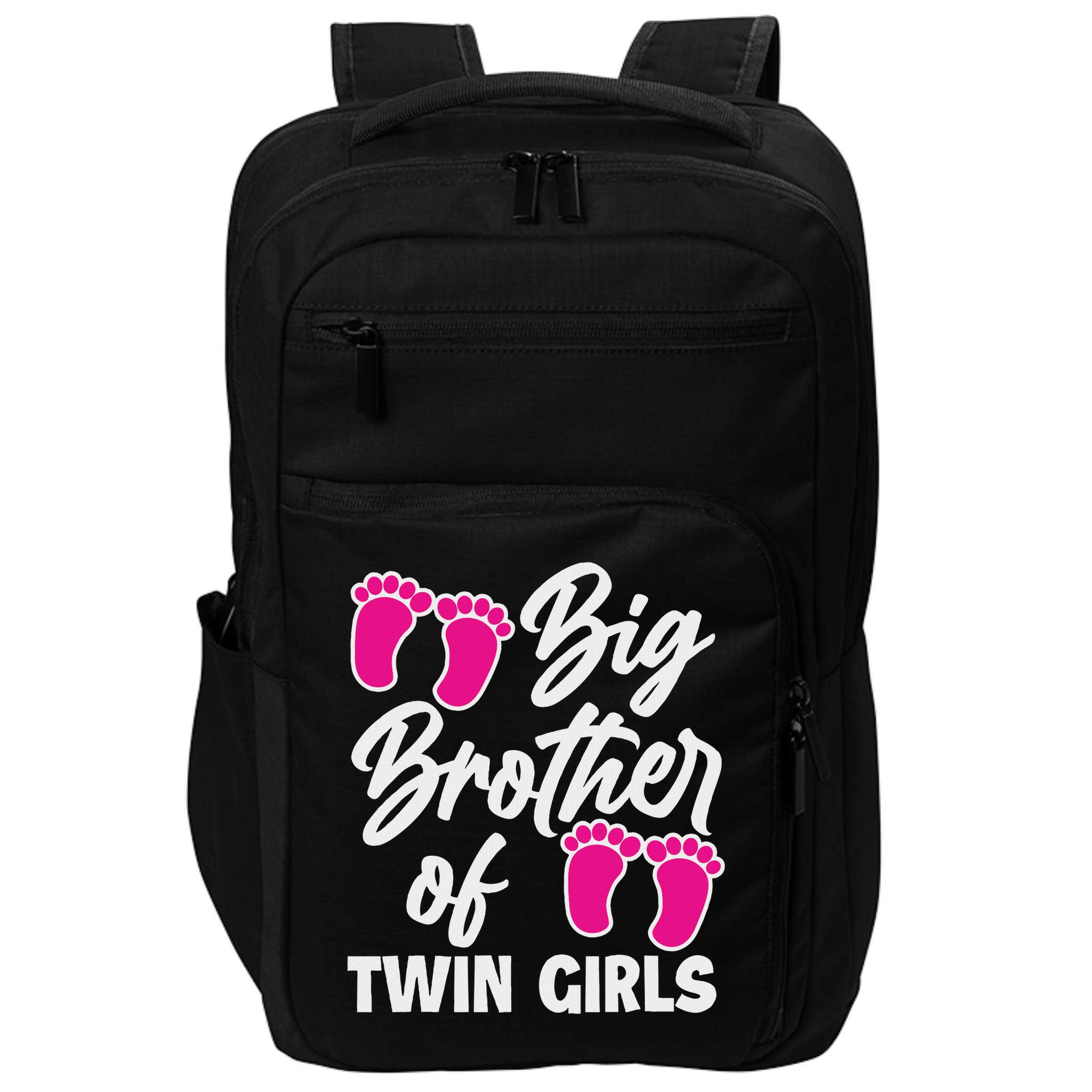 Big Brother Of Twin New Brother Sibling Funny Twins Impact Tech Backpack