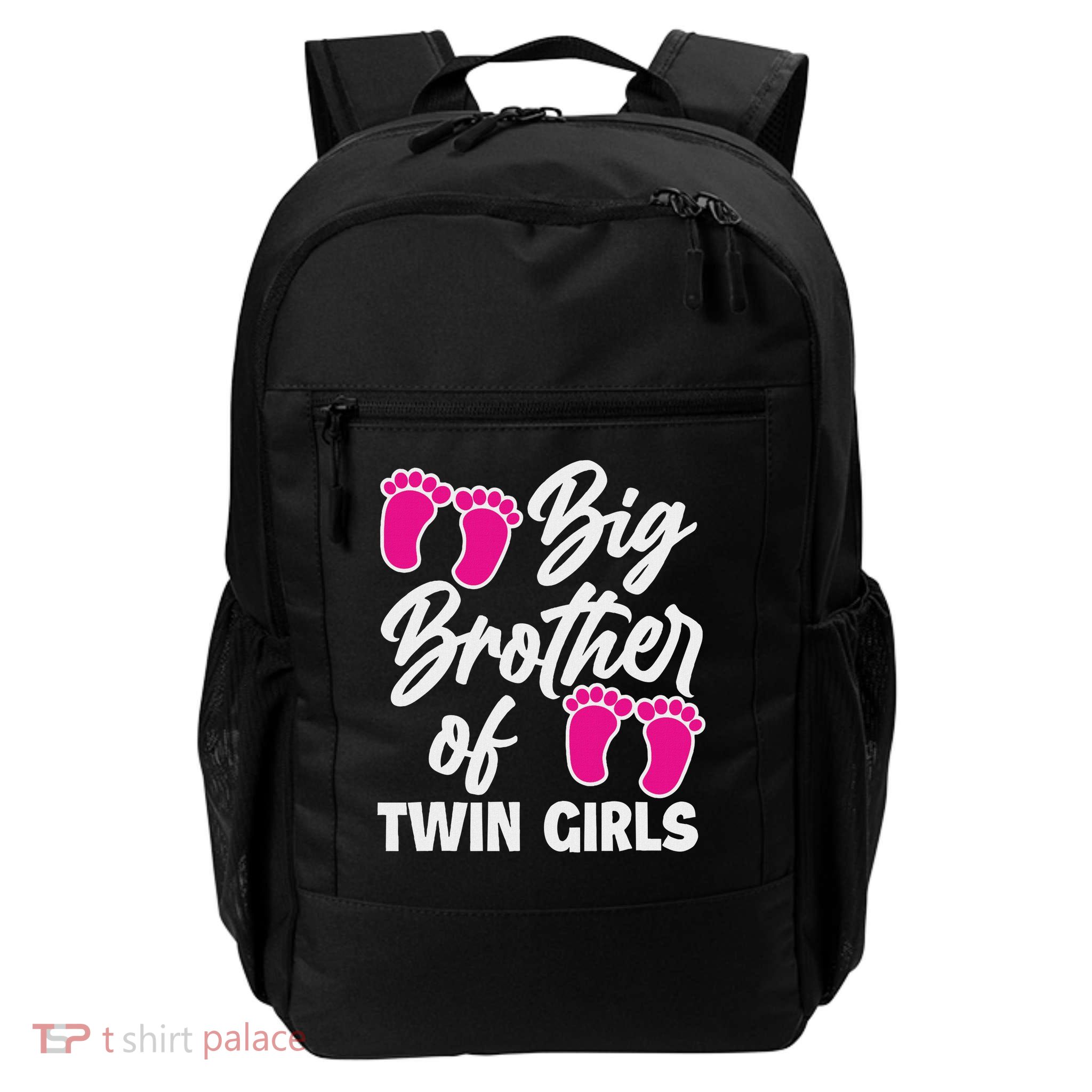 Big Brother Of Twin New Brother Sibling Funny Twins Backpack