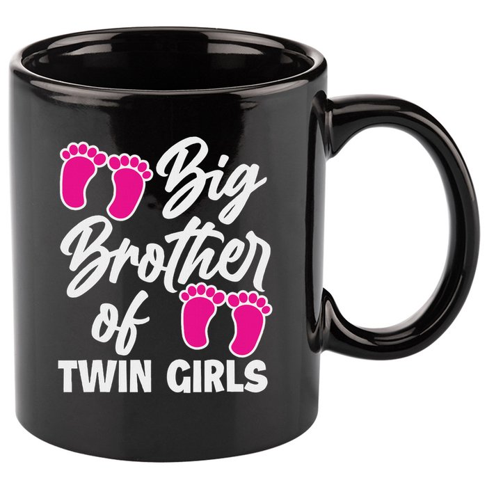 Big Brother Of Twin New Brother Sibling Funny Twins 11oz C Handle Ceramic Mug