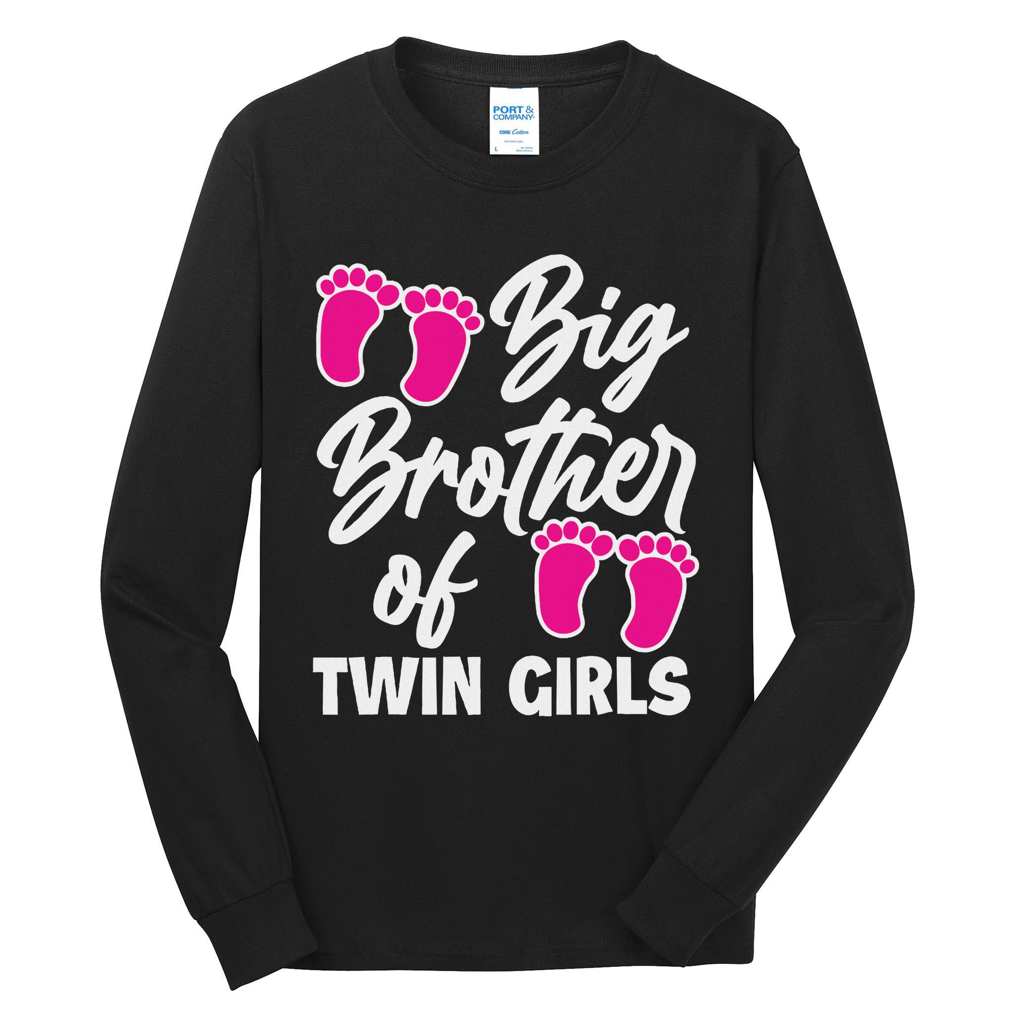 Big Brother Of Twin New Brother Sibling Funny Twins Tall Long Sleeve T-Shirt