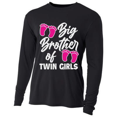Big Brother Of Twin New Brother Sibling Funny Twins Cooling Performance Long Sleeve Crew