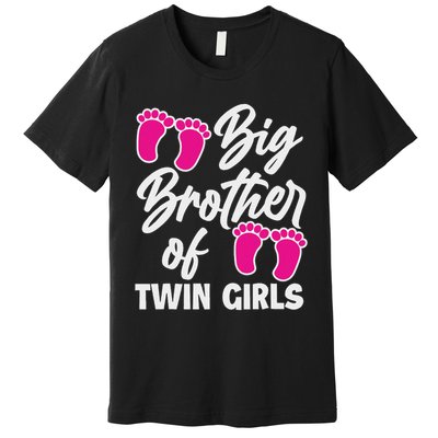 Big Brother Of Twin New Brother Sibling Funny Twins Premium T-Shirt
