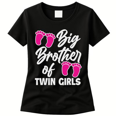 Big Brother Of Twin New Brother Sibling Funny Twins Womens T-Shirt