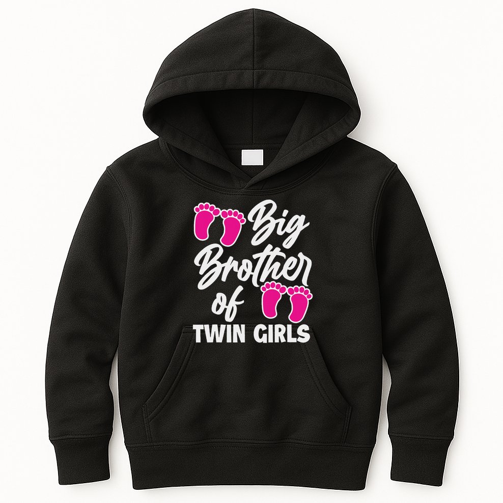 Big Brother Of Twin New Brother Sibling Funny Twins Kids Hoodie