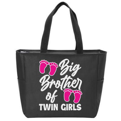 Big Brother Of Twin New Brother Sibling Funny Twins Zip Tote Bag