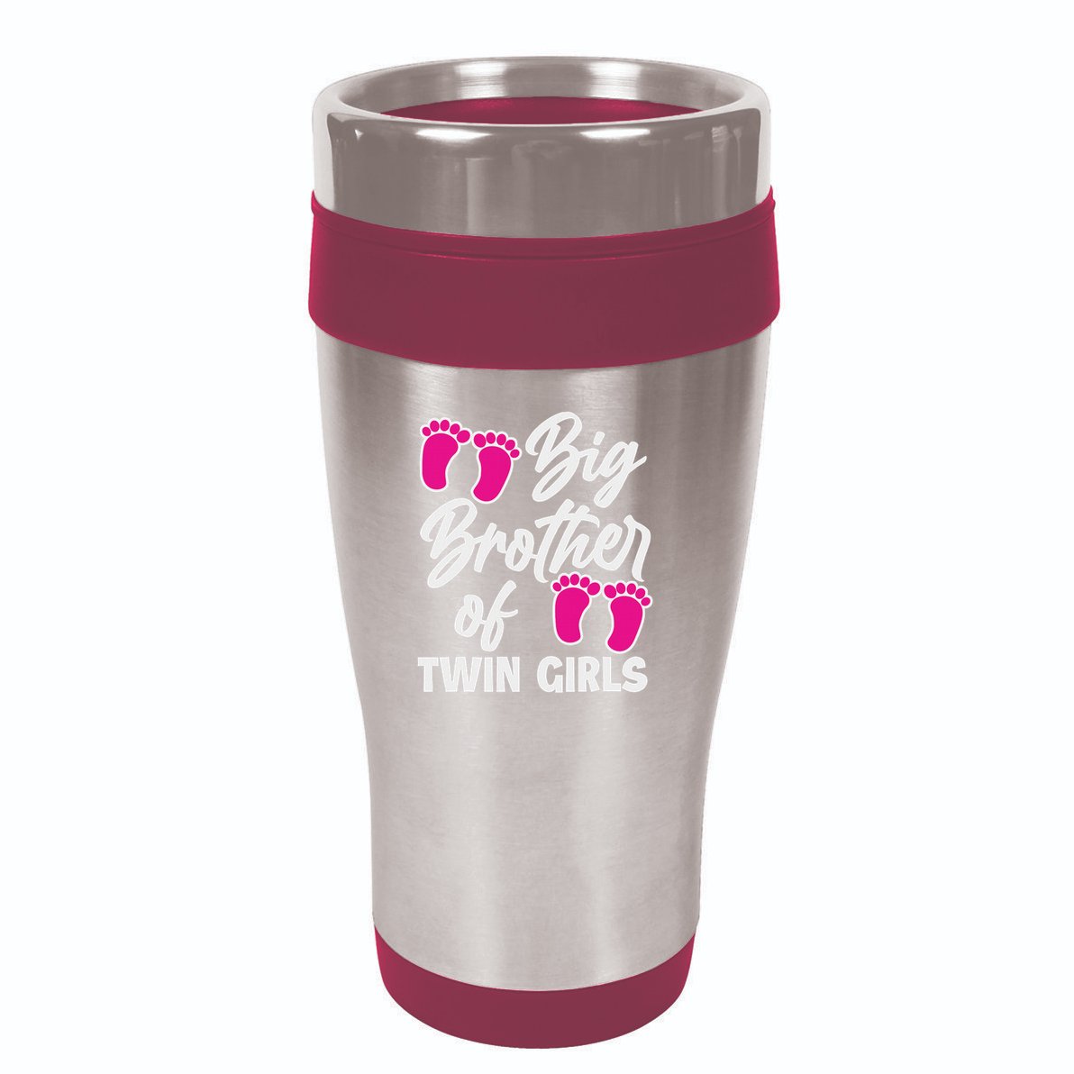 Big Brother Of Twin New Brother Sibling Funny Twins 16oz Travel Tumbler