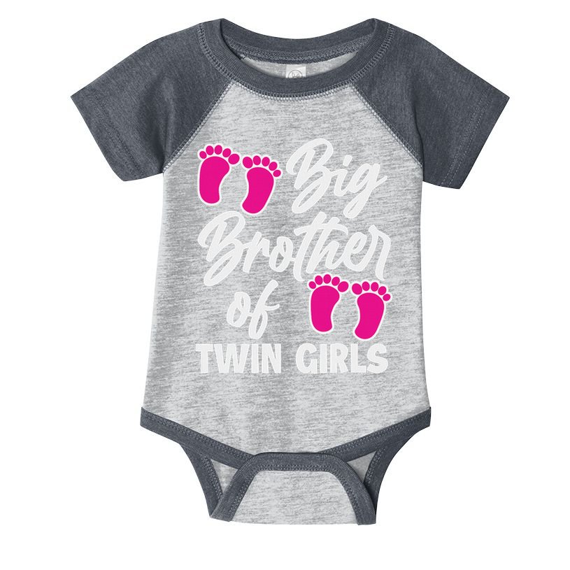 Big Brother Of Twin New Brother Sibling Funny Twins Infant Baby Jersey Bodysuit