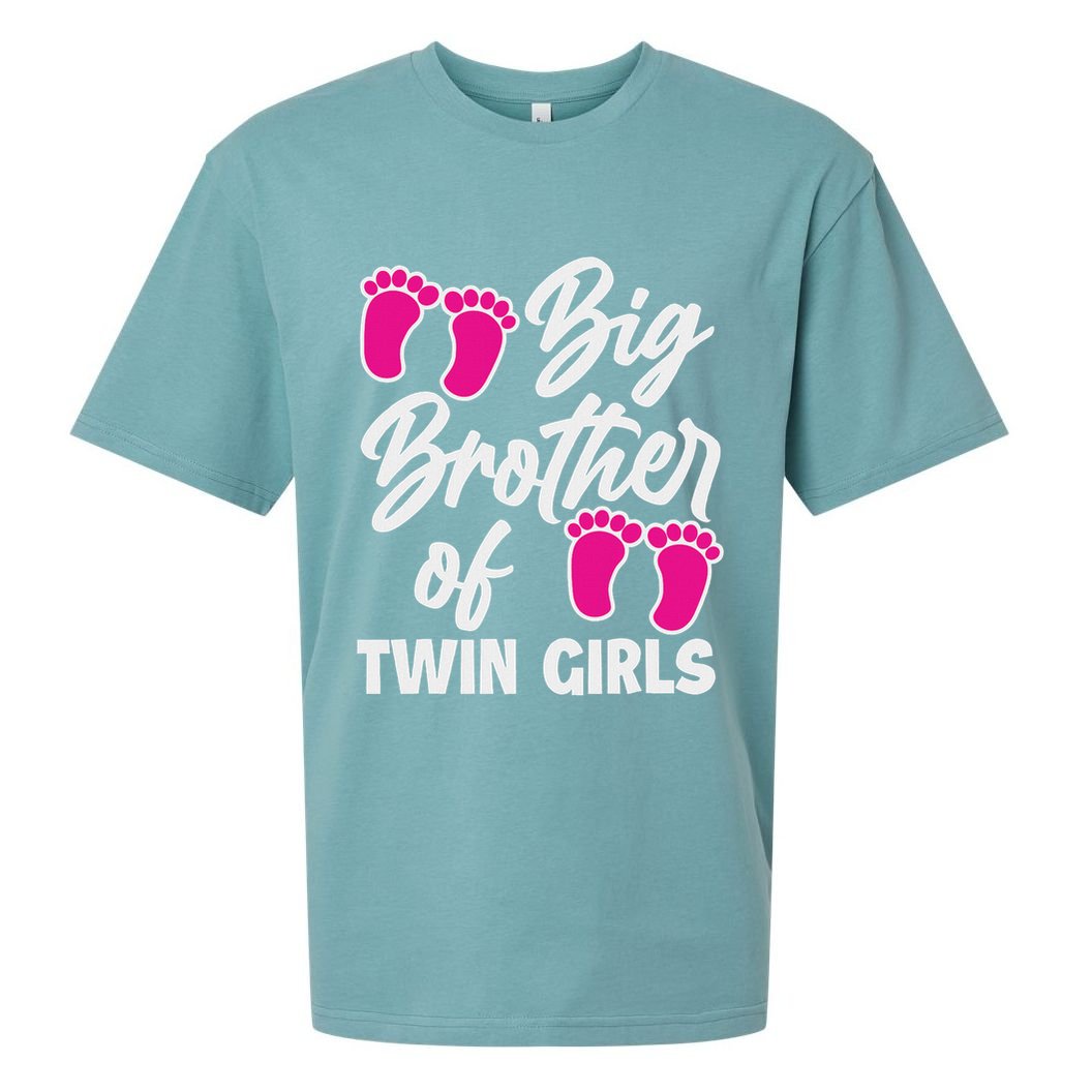 Big Brother Of Twin New Brother Sibling Funny Twins Sueded Cloud Jersey T-Shirt