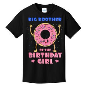 Big Brother Of The Birthday Donut Bday Party Bro Sib Kids T-Shirt