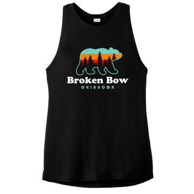 Broken Bow Oklahoma Lake Outdoors Bear Ladies PosiCharge Tri-Blend Wicking Tank