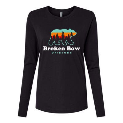 Broken Bow Oklahoma Lake Outdoors Bear Womens Cotton Relaxed Long Sleeve T-Shirt