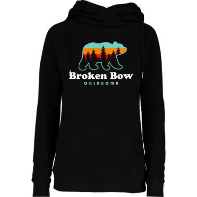 Broken Bow Oklahoma Lake Outdoors Bear Womens Funnel Neck Pullover Hood