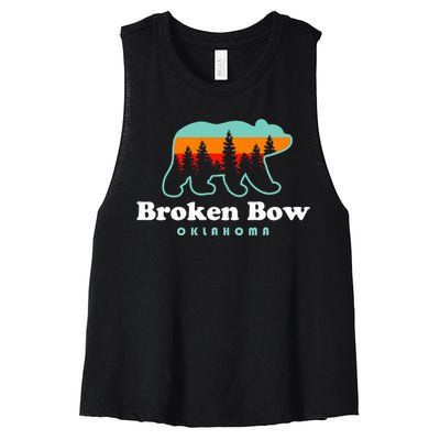 Broken Bow Oklahoma Lake Outdoors Bear Women's Racerback Cropped Tank