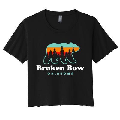 Broken Bow Oklahoma Lake Outdoors Bear Women's Crop Top Tee