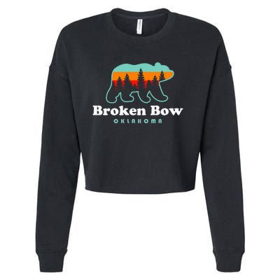 Broken Bow Oklahoma Lake Outdoors Bear Cropped Pullover Crew