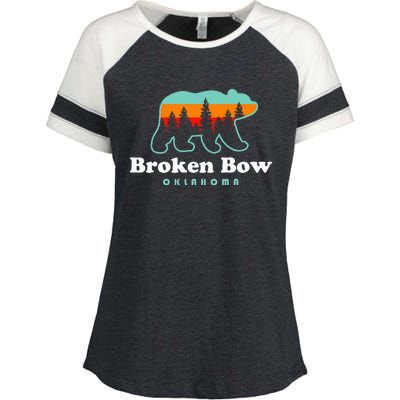 Broken Bow Oklahoma Lake Outdoors Bear Enza Ladies Jersey Colorblock Tee