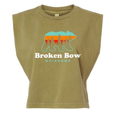 Broken Bow Oklahoma Lake Outdoors Bear Garment-Dyed Women's Muscle Tee