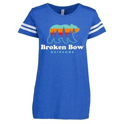 Broken Bow Oklahoma Lake Outdoors Bear Enza Ladies Jersey Football T-Shirt