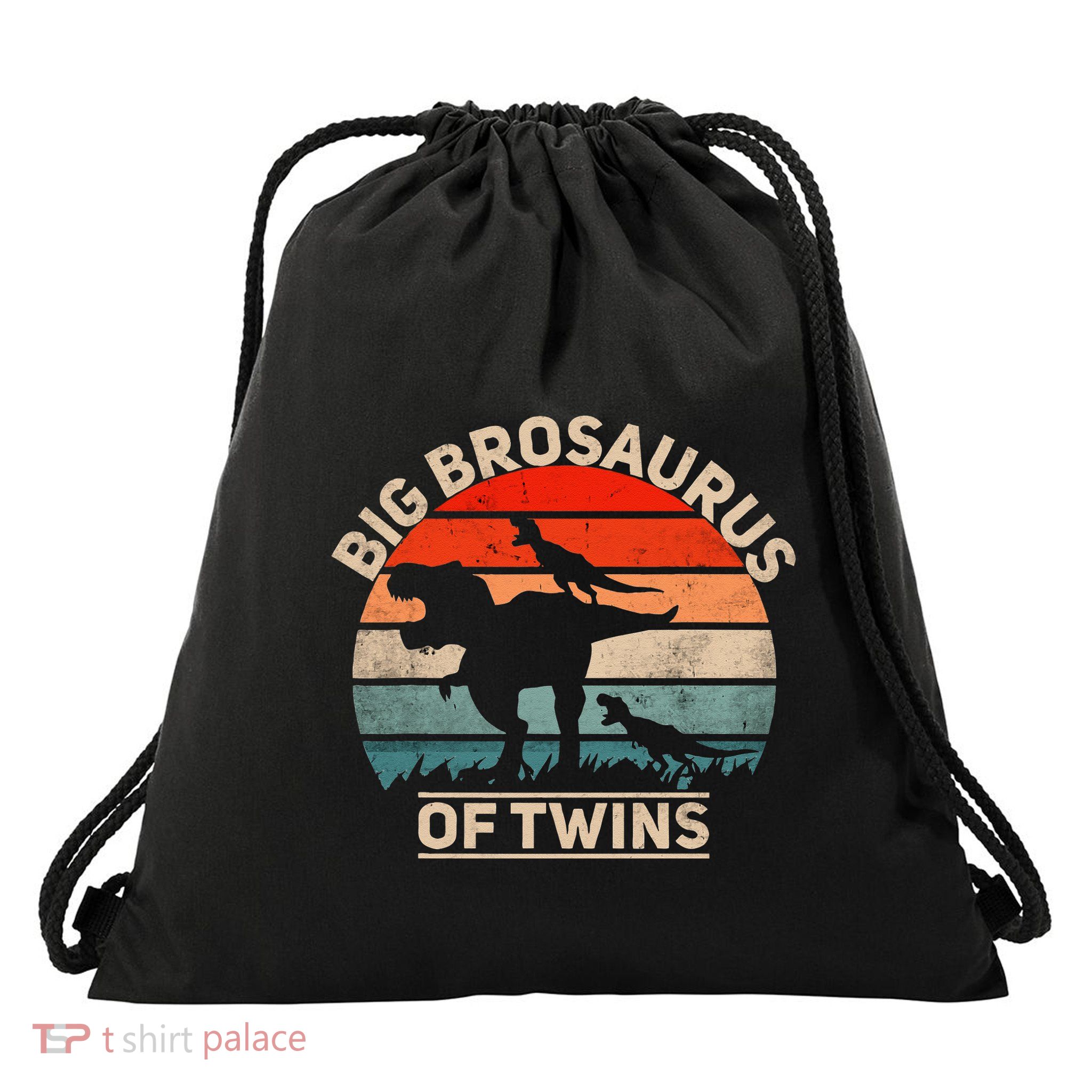 Big Brosaurus Of Twins Big Brother Of Twins Annonce Drawstring Bag