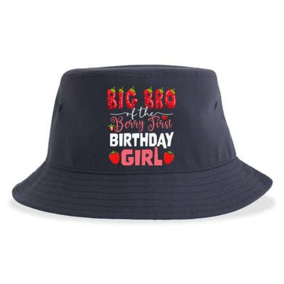 Big Bro Of The Berry First Bday Of Girl Strawberry Brother Sustainable Bucket Hat