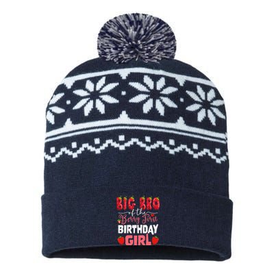 Big Bro Of The Berry First Bday Of Girl Strawberry Brother USA-Made Snowflake Beanie