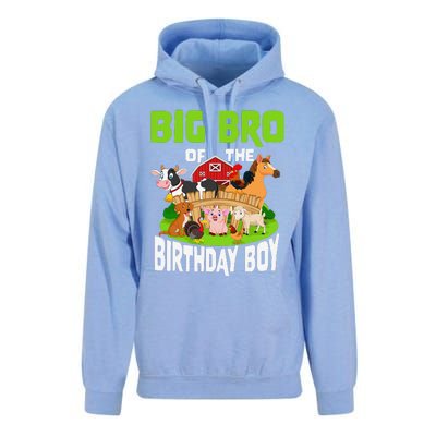 Big Bro Of The Birthday Boy Brother Bday Farm Family Party Unisex Surf Hoodie