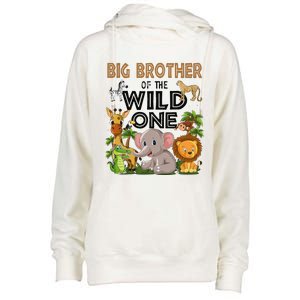 Big Brother Of The Wild One Birthday 1st Safari Jungle Famil Womens Funnel Neck Pullover Hood